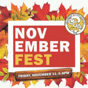 Novemberfest! Friday,November 11, 6 - 8 PM